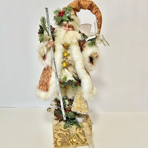 Mark Roberts Festive Gold Santa Stocking Holder